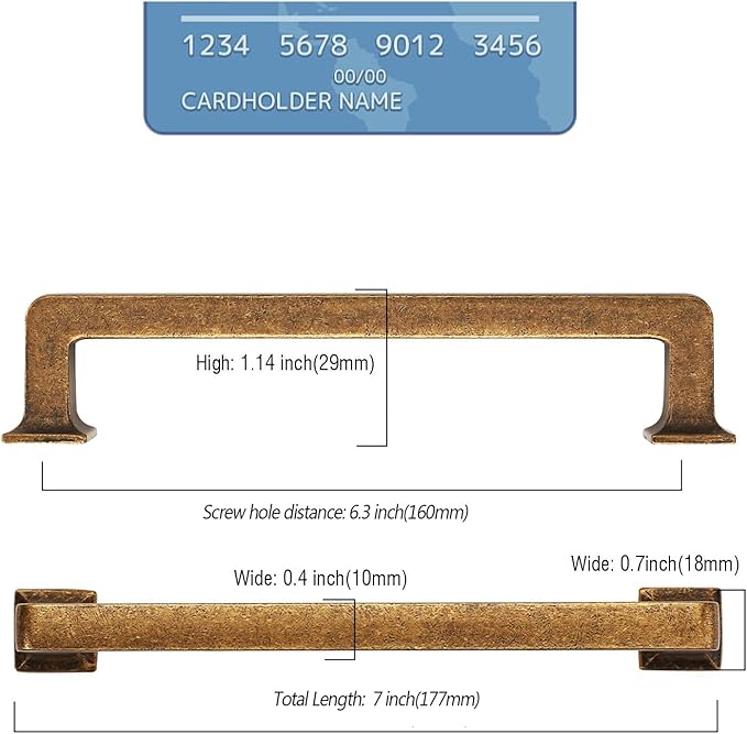 6 Pack Antique Brass Cabinet Pulls 6.25 Inch Kitchen Cabinet Handles Vintage Drawer Pulls Kitchen Handles for Cabinets Retro Dresser Pulls Drawer Handle