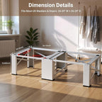 SKM 2-in-1 Washer & Dryer Pedestal Stand, 29" Universal Laundry Raiser for 4.8-5.3 cu. ft. Machines | Heavy-Duty Steel, 700LB Capacity | 12.6" Ergonomic Height, White