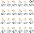 DLLT LED Recessed Ceiling Light: 24 Pack 4 Inch Recessed Lighting for Kitchen - 5CCT Dimmable Canless Wafer Downlight for Living Room - 900LM Brightness 9W LED Can Lights for Bedroom ETL FCC