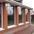 Darkaway Outdoor Sconce Lights Wall Light Fixtures, Front Porch Light Outdoor Wall Anti-Rust Waterproof Aluminum with Glass Exterior Light Fixture for Patio, Yard, Doorway, Garage (2 Pack, White)