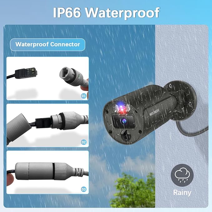 【130° Wide Angle】 Outdoor Wired Security Camera System, Wired Cameras for Home Security, Home POE Video Surveillance Systems, Surveillance DVR Kits