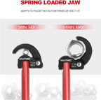 HAUTMEC 11-Inch Pro Basin Wrench Sink Faucet Wrench for Tight Spaces with Adjustable 3/8'' to 1-1/4'' Capacity Plumber Wrenches for Faucet Hex Nuts under Sink HT0261-PL(Red)