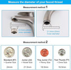 Hibbent NSF/ANSI/CAN 61 Certified 360 Degree Swivel Sink Faucet Aerator, CUPC Certification Big Angle Water Saving Dual Function Kitchen Faucet Aerator,55/64 Inch Female Thread, Brushed-Nickel