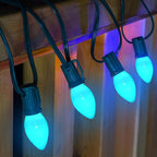 SUNSGNE C7 Blue Christmas Incandescent Light Bulbs, 5 Watt E12 Candelabra Base - Great for Patio, Night Lights, Chandelier Light Bulbs, Candelabra Bulbs, Christmas Decoration, Pack of 25