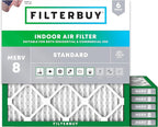 Filterbuy 17x17x1 Air Filter MERV 8 (MPR 700) Dust Defense Replacement (6-Pack), Electrostatic Pleated HVAC AC Furnace Filters, Made in USA (Actual Size: 17.00 x 17.00 x 0.75)