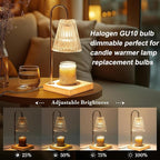 Vinaco GU10 Halogen Bulb Dimmable, GU10+c 110V 50W Candle Warmer Lamp Replacement, MR16 GU 10 50W Halogen Bulb 120V, 50 W MR16 with Glass Cover for Track&Recessed Lighting, 2800K Warm White, 6 Pack