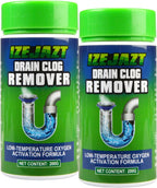 Drain Clog Remover Powder - Fast Acting Formula for All Drains, Kitchen, Bathroom, Sink & Shower - 100% Effective to Eliminate Hair, Grease, and Blockages - [2Pack ]