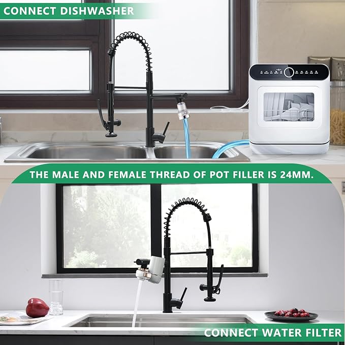 Fapully Black Kitchen Faucet,Commercial Pull Down Kitchen Sink Faucet with Sprayer
