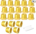 GASHER 10 Pieces Brass Reducer Hex Bushing 3/8" NPT Male x 1/4" NPT Female, Brass Threaded Pipe Fitting