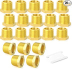 GASHER 20Pcs Brass Reducer Hex Bushing 3/8" NPT Male x 1/4" NPT Female, Brass Threaded Pipe Fitting