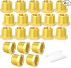 GASHER 2 Pieces Brass Reducer Hex Bushing 3/8" NPT Male x 1/4" NPT Female, Brass Threaded Pipe Fitting