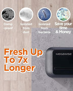 MEGAWISE Vacuum Sealer Machine, Portable Strong Suction Power Food Sealer, Bags and Cutter included with External Vacuum Function, Freshness Saver（Silver)