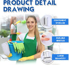 Lallisa 24 Pcs Scrub Brush for Cleaning with Handle Comfortable to Grip Heavy-Duty Flexible Stiff Bristles Scrubber Brushes Bulk for Shower Bathroom Carpet Kitchen Floor Tiles (Gray)