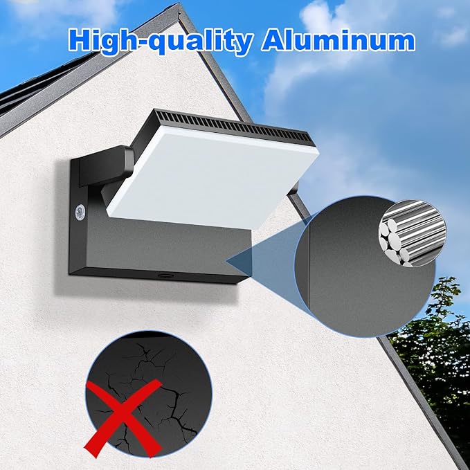 Juyace 120W LED Wall Pack Light Dusk to Dawn Outdoor Lighting Exterior Fixtures 360 °Rotation 5000K for Garage Yard Barn Area 4 Pack