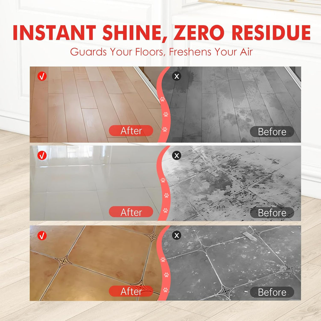 Floor Cleaning Solution Compatible with Roborock Q5/Q7/Q8/S7/S8/Qrevo Series, All Robot Vacuums & Wet Dry Vacuum, Floor Cleaner for Mopping, 4 Bottle Floor Cleaner Refill