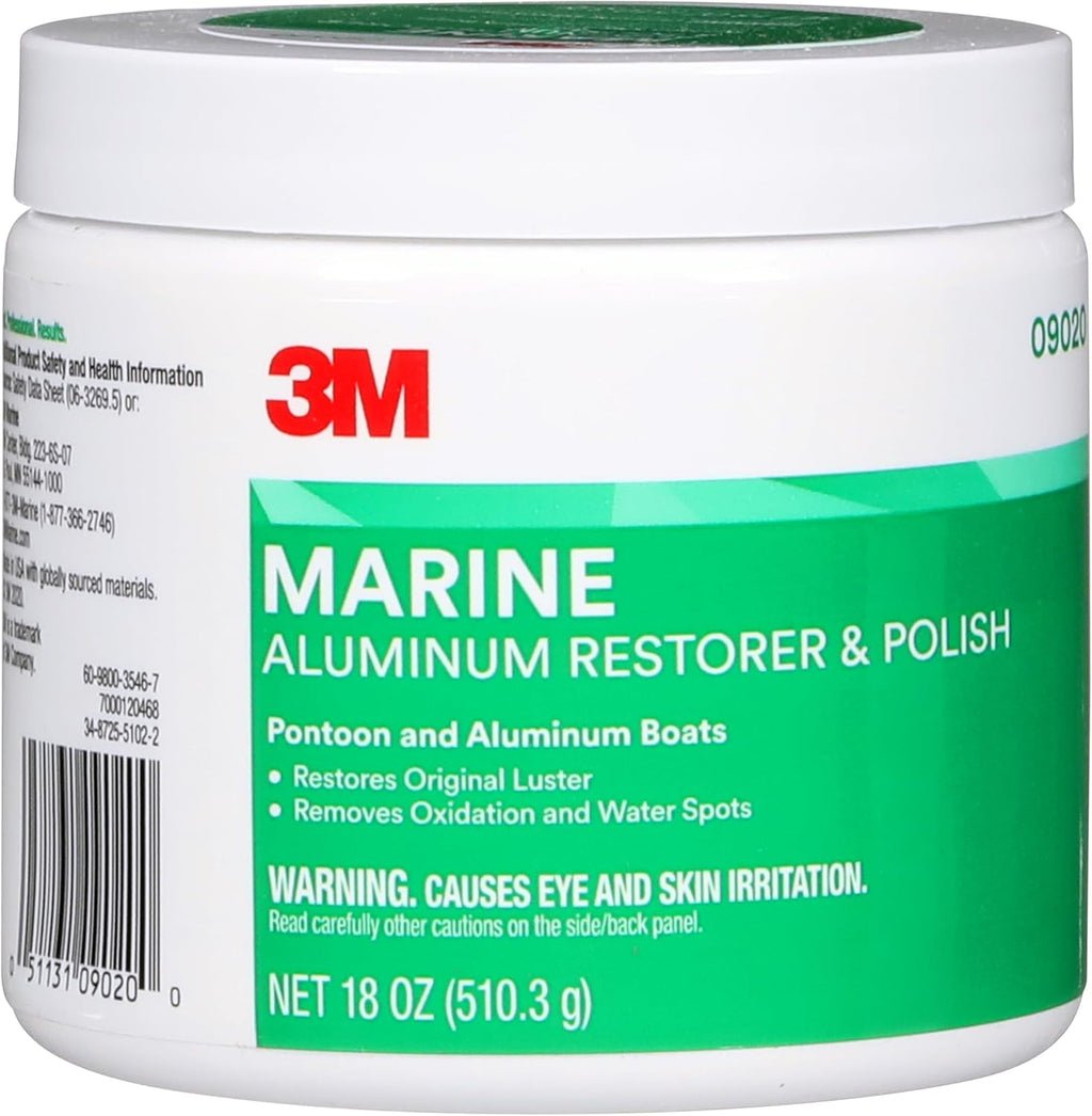 3M Marine Aluminum Restorer and Polish, 09020, 18 oz, for Marine Detailing, Remove Heavy Oxidation and Chalking, 1 Tube