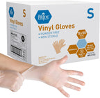 Med PRIDE Vinyl Gloves| 4.3 mil Thick, Powder-Free, Non-Sterile, Heavy Duty Disposable Gloves| Medical, Food Hand