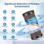 PUREPLUS 5 Micron 10" x 4.5" Whole House Coconut Shell Activated Carbon and KDF Water Filter, Heavy Metal Removal Replacement Water Filter, Compatible with GXWH40L, GXWH35F, BB10, CTO10BB-KDF, 3 PACK