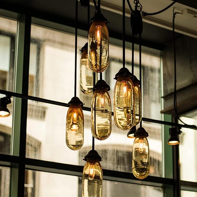 Long T10 LED Bulb, 7.3in Vintage Edison Dimmable Bulb 6W 2700K Warm White Tubular Bulbs, E26 Medium Base Clear 600LM 60W Equivalent for Cylinder Pendant Wall Sconces Chandelier Vanity 12Pack