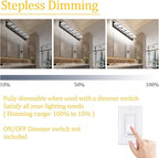 Ralbay 6 Lights Black Bathroom Lights Fixtures 40.4inch Dimmable 5 Color Temperature Black Acrylic Modern Matte Black Vanity Light for Bathroom