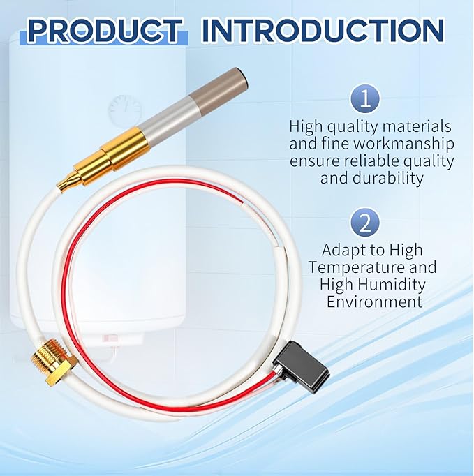 Capoda LP Thermopile Senor Parts for Pilot Burner Kit, Replace Sp20824, Sp20754, Sp21058, Sp20800, Sp21096, Sp20739 Compatible with Ruud and Richmond Water Heaters Pilot Burner Kit Parts