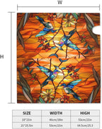 Stained Glass Hummingbird Magnetic Mailbox Cover for Fall and Thanksgiving - Standard Size 18 x 21 Autumn Outdoor Welcome Decoration