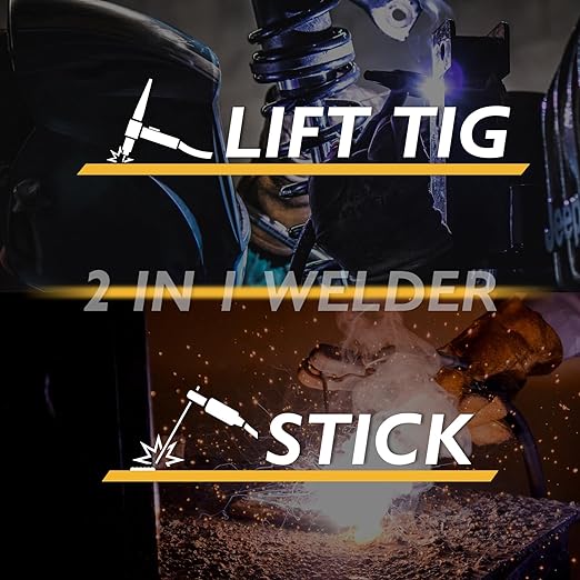 TOOLIOM 135A 110/220V Dual Voltage Mini Stick Welder Lift TIG Welder with LCD Display Portable Welding Machine with Hot Start, Arc Force and Anti-Stick