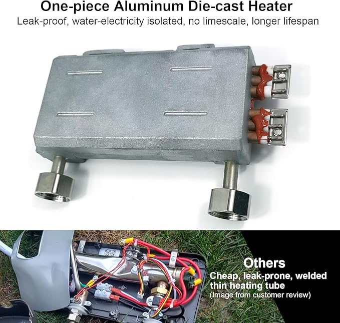 E65 Pro Pump-integrated Tankless Electric Water Heater 6.5kW 240V, LED Temp. Display with Big Knob Control, IPX4, Multi-protection, 1 Point of Use, 86-131℉ On Demand Under Sink Hot Water Heater