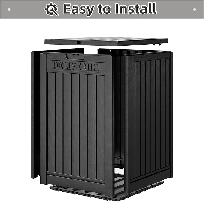 48 Gallon Package Delivery Box for Porch, Outdoor Storage with Lockable Secure, Large Double Wall Resin Outdoor Package Delivery and Waterproof