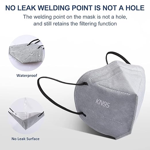 HUHETA KN95 Face Mask, 30 Pack Individually Wrapped, 5-Ply Breathable and Comfortable Safety Mask, Filter Efficiency Over 95%, Protective Cup Dust Masks Against PM2.5 (Multicolored Mask)