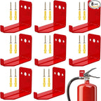 8Pack Fire Extinguisher Mount & Bracket Universal Fire Extinguisher Holder 20Lb Metal Hooks with Screws Wall Mounted Hanger