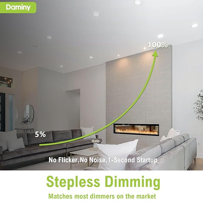 DAMINY 6 Pack 4 Inch LED Recessed Lighting with Junction Box,5CCT,Ultra-Thin Recessed Light,9W 750lm, Dimmable Canless Wafer Ceiling Light,High Brightness - ETL