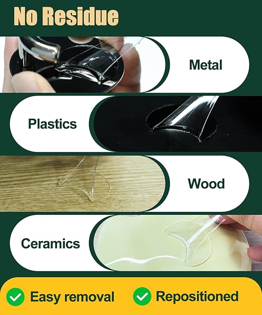 0.8 "&1.18" Glue Clear Dots Double Sided Removable, Mounting Putty for Walls No Damage, Poster Sticky Tack for Hanging Pictures, Dashboard Accessories, Home Crafts, 120 Pcs