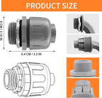 10Pack 2" Liquid Tight Connector PVC Electrical Conduit Fittings Straight 180 Degree Flexible Conduit Connector for Home Kitchen Bathroom Tube Tool Supplies,UL Listed
