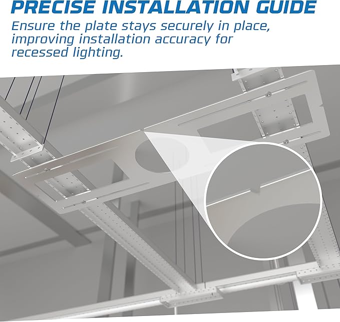 OHLECTRIC 48 Pack – New Construction Mounting Plate for 4 Inch LED Downlight – Slim Steel Rough in Plate/Bracket – Made of Galvanized Steel Recessed LED Light Plate -Slim Light Kit Bracket