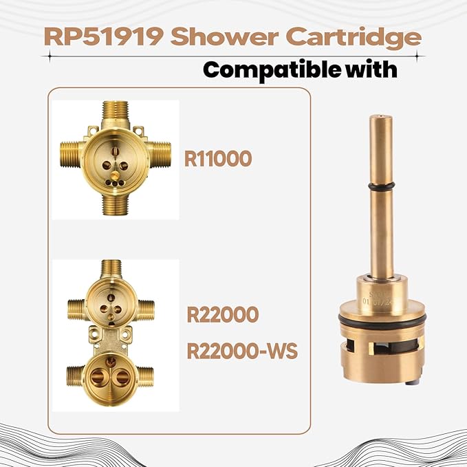 RP51919 6-Setting Shower Diverter Cartridge for Delta Faucet Valve body R11000 and integrated valve body R22000, Delta OEM Faucet Valve Replacement Trim Kit, 6 Way Shower Diverter Parts (1 Pack)