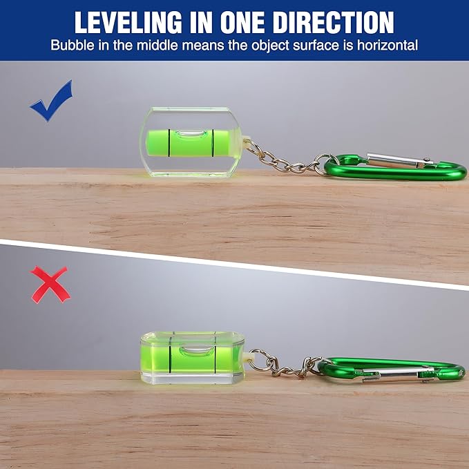 WORKPRO Small Bubble Level with Keychain 3-Pack Mini Pocket Tool Spirit Level Measuring Picture Hanging layout Tools