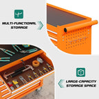 7-Drawer Rolling Tool Chest with Wheels, Tool Box with Locking System and Sliding Drawers, Tool Box Organizer for Garage, Warehouse, Workshop(Orange)