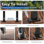 36" T304 Cable Railing Post(Post 35"x2"x2"), Level Drilled Railing Post with Cable Grommets, Fixed Top Mount Cable Handrail Post, Stainless Steel Black Finish Indoor Outdoor Deck Post