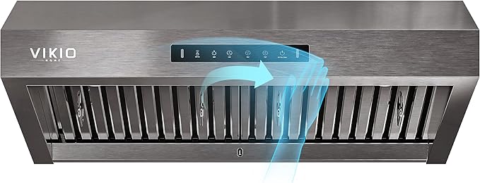 Range Hood 36 inch,1.5 Sones Quiet for Stove Vent Hood,Black Stainless Steel (PVD) Kitchen Exhaust Hood with 900 CFM, Hood Vent with 3 Speed Gesture Sensing&Touch Control Panel