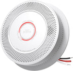 Hardwired Smoke and Carbon Monoxide Detector with Voice Alert,Wired Interconnected Smoke Alarm and Carbon Monoxide Detector Battery Backup,Fire Alarms and CO Detector for Home, 1-Pack
