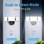 Olafus 60W Flood Lights Dusk to Dawn Outdoor Lighting, IP65 Waterproof LED Security Light with Photocell, 6000LM Dusk Dawn Outside Light, 6500K Black Exterior Floodlight for Yard Garden Porch