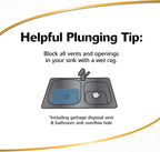 Korky Beehive Mini Sink and Drain Plunger - Works for Bathrooms, Kitchens, Sinks, Baths and Showers - Strong Suction Power for Easy Clog Removal