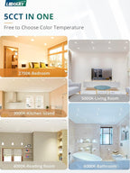 LEDIARY 12 Pack Gimbal LED Recessed Lighting 6 Inch, 5CCT Adjustable Recessed Light Slim Selectable 2700K-6000K,750LM Air Tight Canlights with Jbox,Canless Downlight Ceiling Light with IC Rated ETL