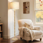 Luvkczc 62" Floor Lamps for Living Room,3 Color Temperature Standing Lamp, Vintage Farmhouse Floor Lamp with Rotary Switch, Rustic Resin Tall Lamps for Living Room, Bedroom, Office, Corner (Cream)