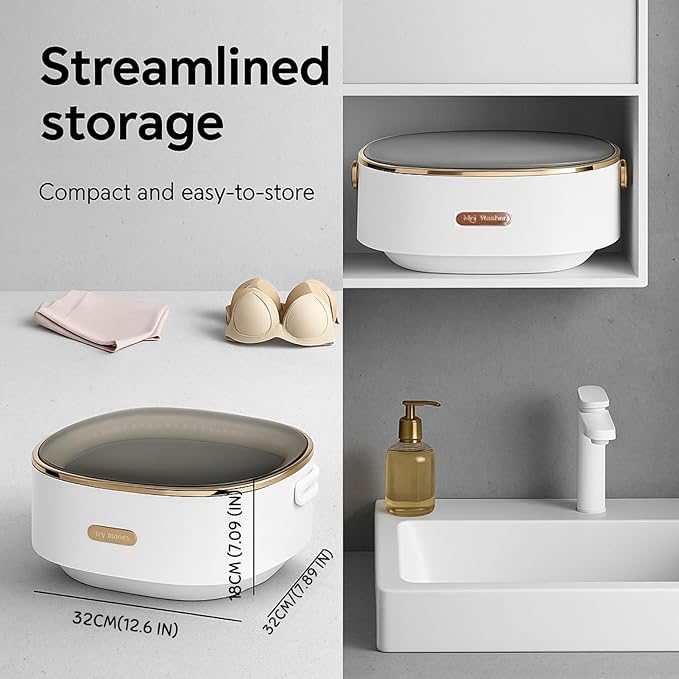 Portable Washing Machine, 17L/4 Gal, Foldable Mini Washing Machine, Mini Portable Washer, Easy To Use, Quiet and User Friendly, Great for Dorms Small Apartments Travelling