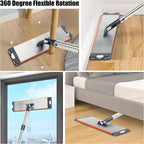 Easywring Washable Mop and Bucket with Wringer Set for Home, Durable and Sturdy Aluminum Flat Mop Head, 2-Chamber, Wet and Dry for All Surfaces, with 8 Reusable Microfiber Mop Pads 13 inch (16 Inch)