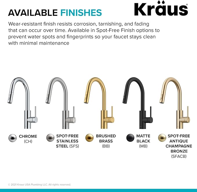 KRAUS Oletto Single Handle Pull Down Kitchen Faucet with QuickDock Top Mount Installation Assembly in Chrome, KPF-2620CH