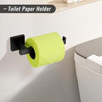 YACVCL Black Towel Bar Set 5-Piece Bathroom Hardware Accessories Set,SUS304 Stainless Steel Towel Rack Set,23.6 Inch Towel Bar,Toilet Paper Holder,Towel Ring and Towel Hooks,Wall Mounted