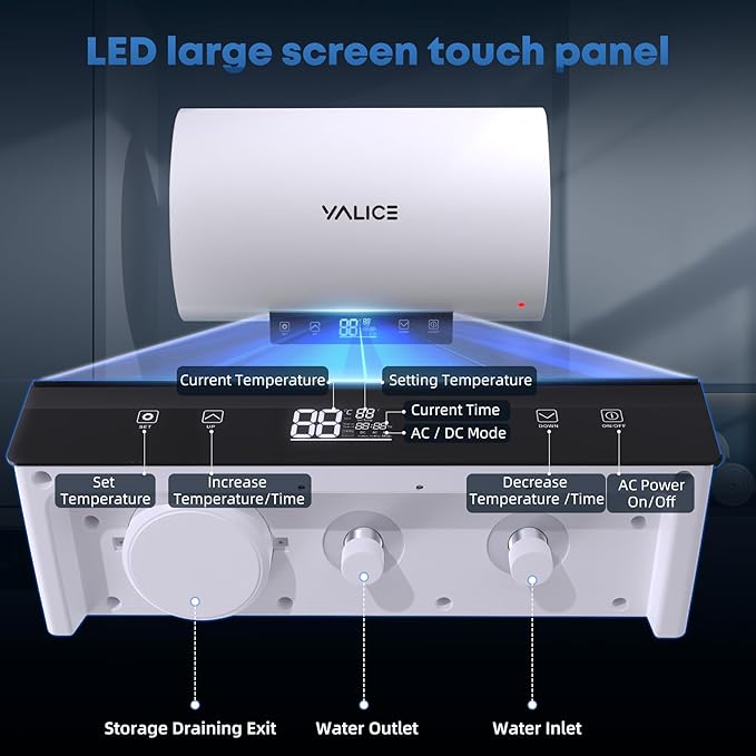 YALICE Water Heaters, Solar Power Water Heater Electric, 2200 Watts Hot Water Heater, 21 Gallons Electric Heater, without Solar Panel, YLS80GF